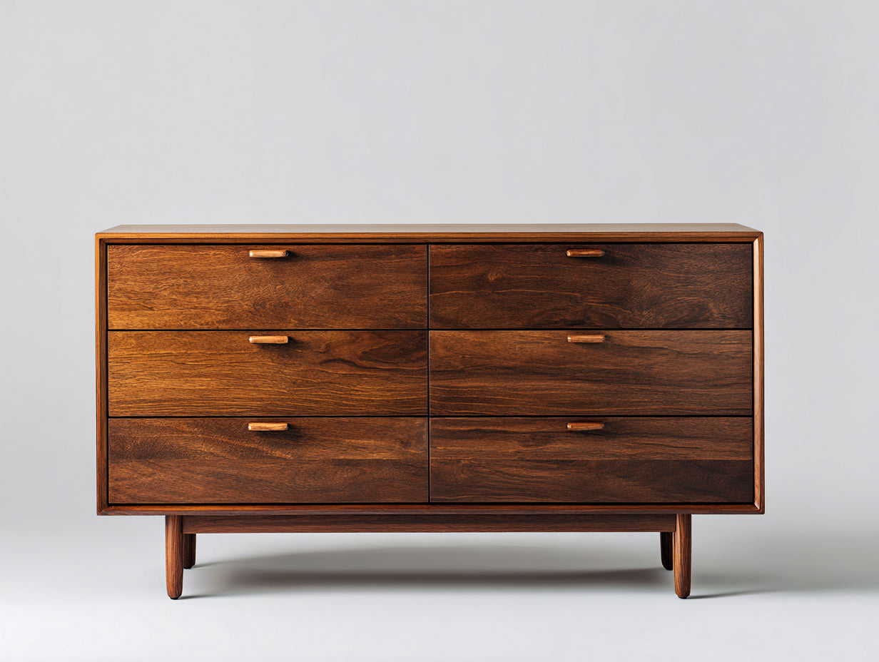 Kommode mit Schubladen Holz 160x45x85 cm - Braun - mit 6 Schubladen