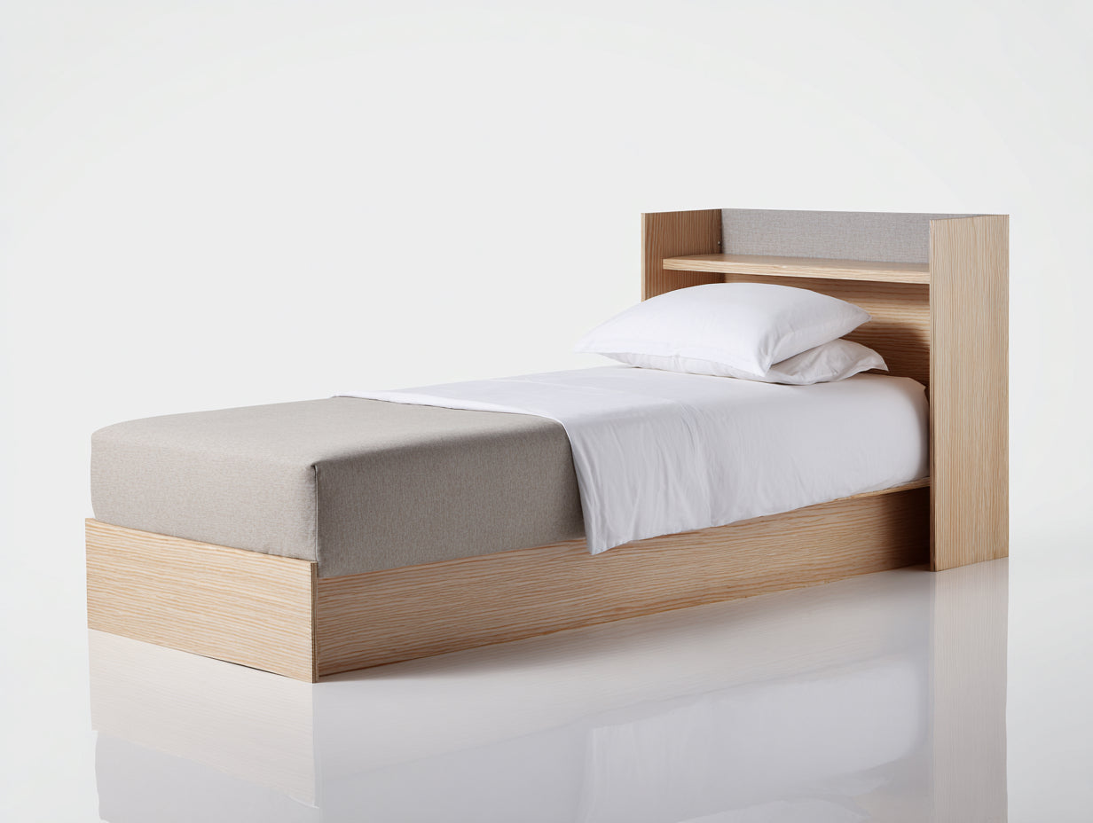 Einzelbett Holz 208x98x120 cm Natur - Modernes Schlafzimmerdesign