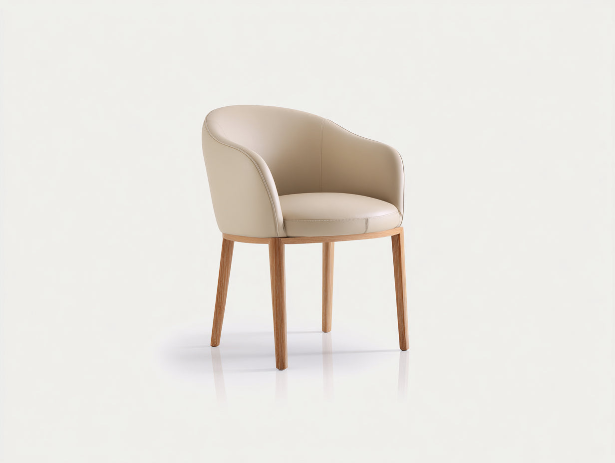 Esszimmerstühle Holz-Kunstleder 57x59x81 cm Natur-Beige - Modernes Esszimmerdesign