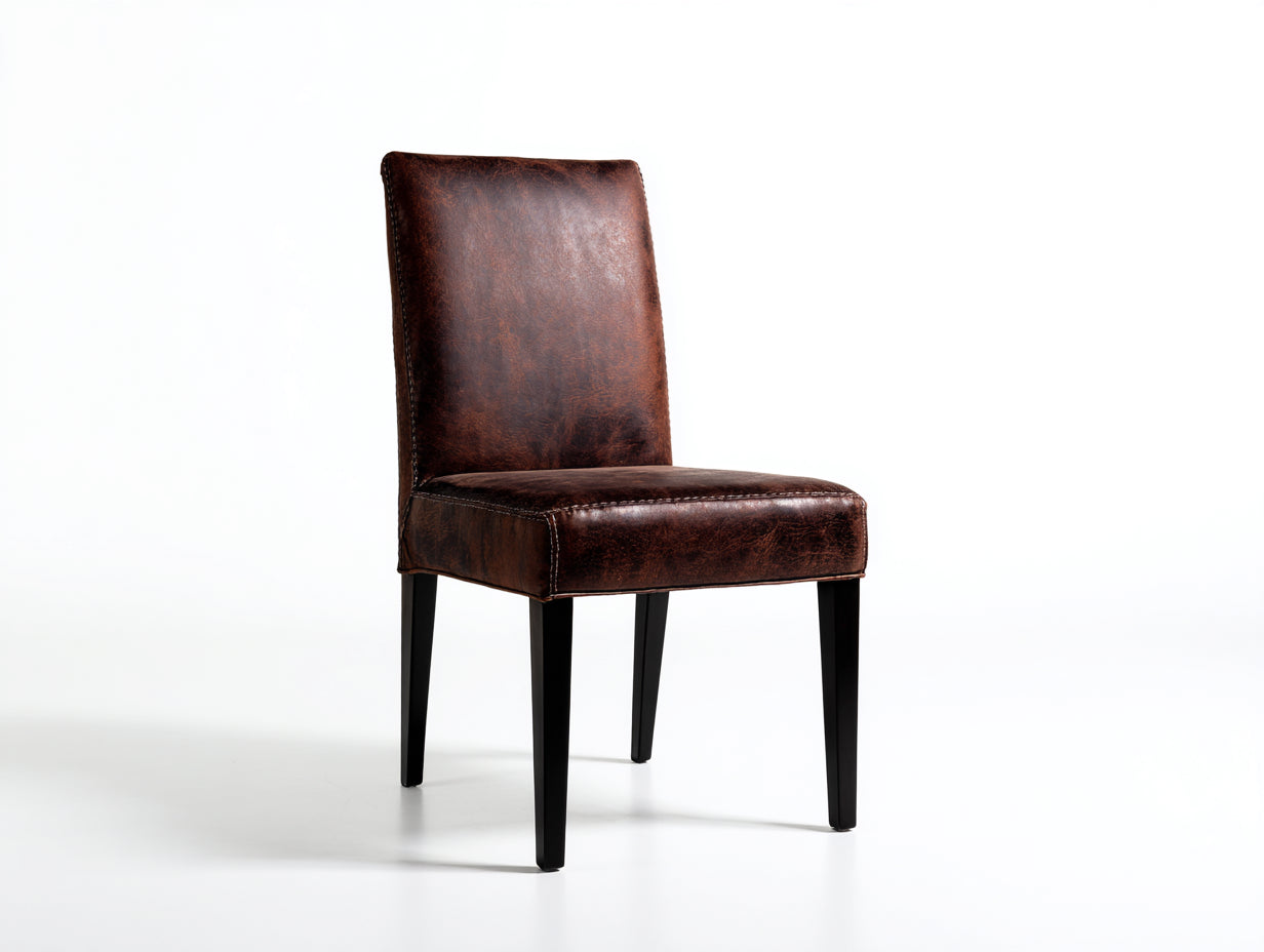 Esszimmerstühle 48x55x92 cm - Kunstleder in Dunkelbraun-Schwarz - gepolsterter Stuhl - klassischer Vintage Stil