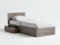 Einzelbett Holz 203x98x96 cm Grau - Modernes Schlafzimmerdesign