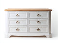 Kommode mit Schubladen Holz 145x48x88 cm - Weiß-Natur - Landhausstil mit Stauraum