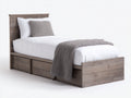 Einzelbett Holz 205x102x105 cm Grau - Modernes Schlafzimmerdesign