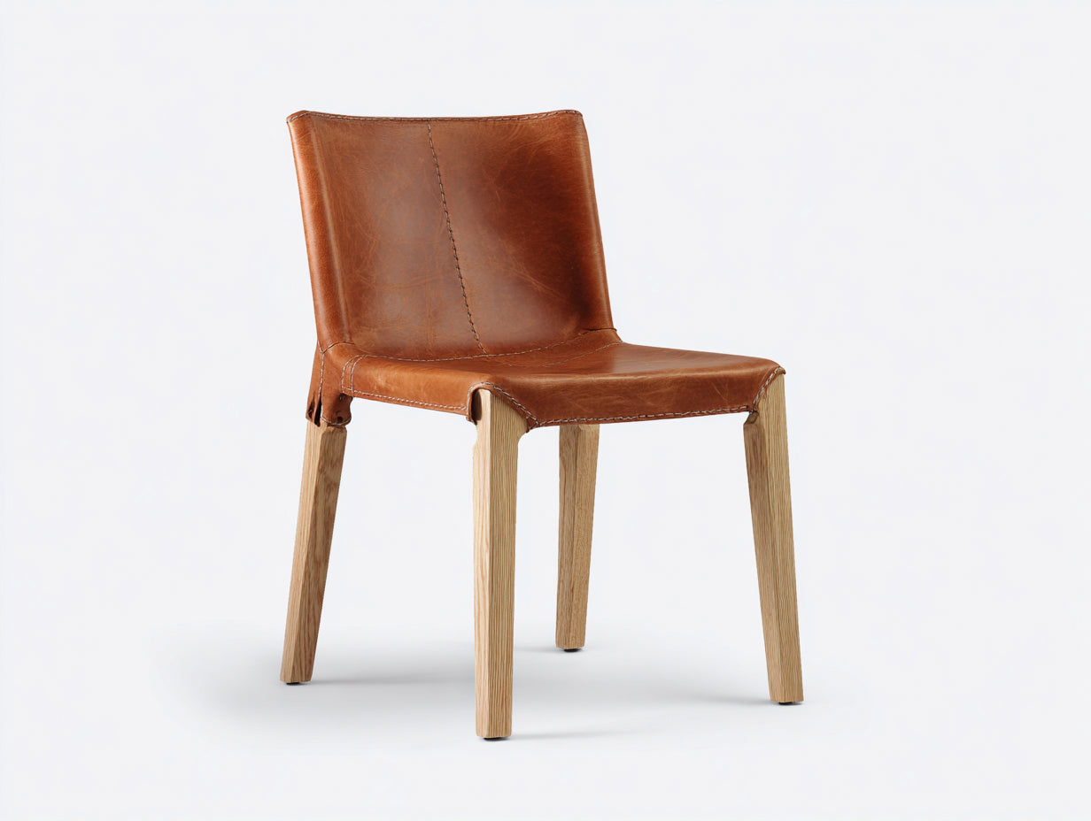 Esszimmerstuhl Kunstleder Holz 46x54x84 cm - Braun - gepolsterter Küchenstuhl