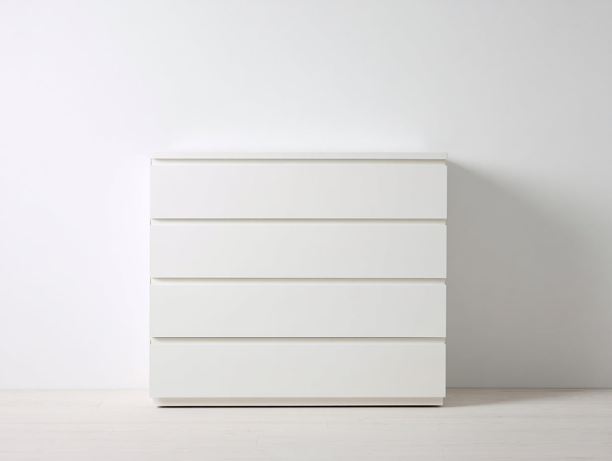 Kommode mit Schubladen Holz 100x45x95 cm - Weiß - mit 4 Schubladen