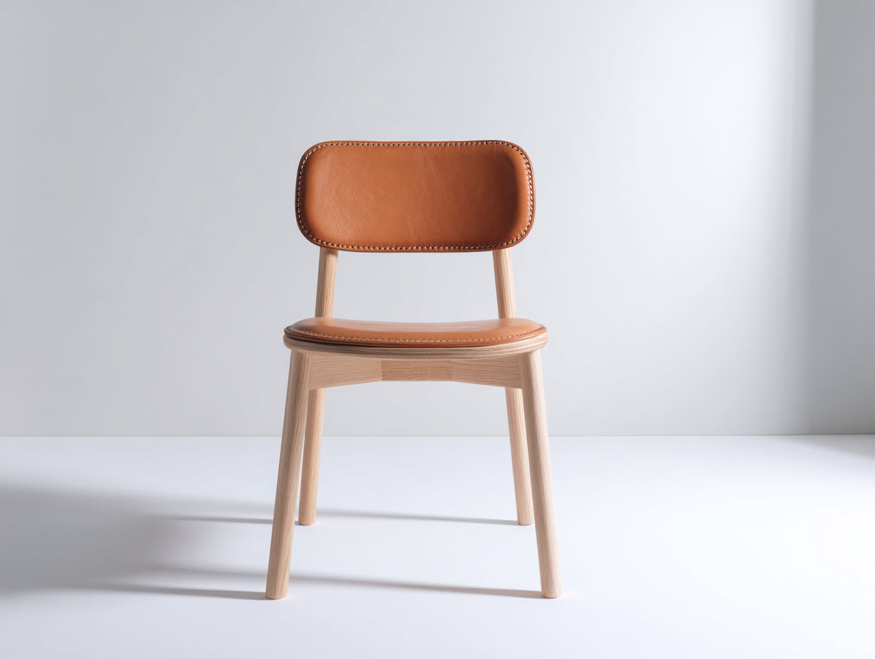 Esszimmerstühle Holz-Kunstleder 46x52x84 cm Natur-Braun - Modernes Esszimmerdesign