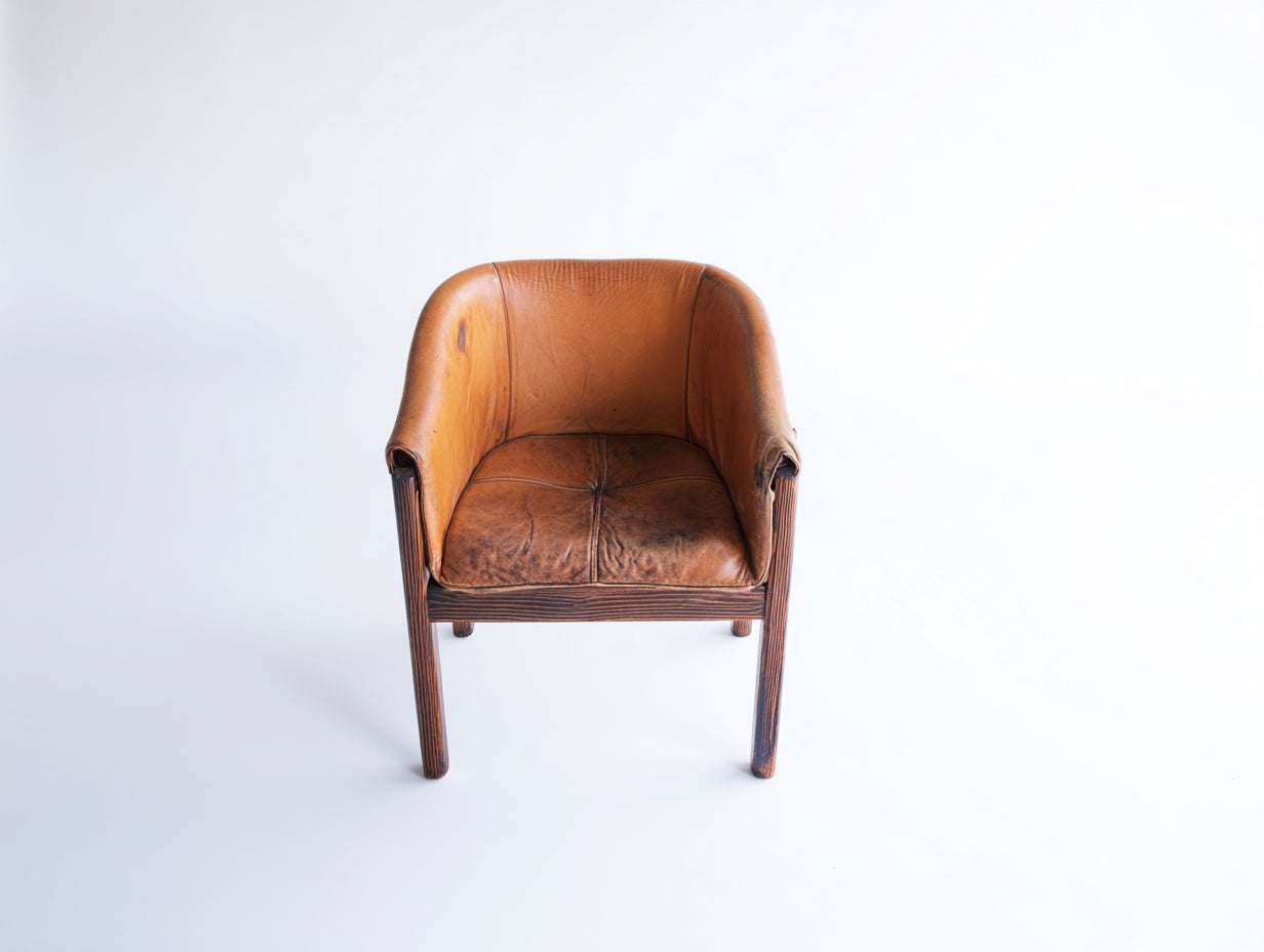 Esszimmerstuhl Kunstleder Holz 58x60x78 cm - Braun - gepolsterter Armlehnstuhl