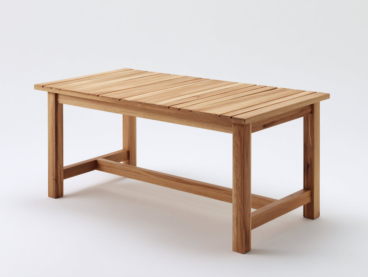 Gartentisch Holz 160x80x75 cm - Braun - rechteckiger Terrassentisch