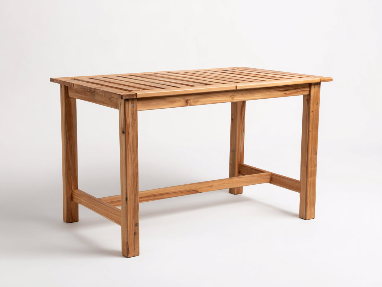 Gartentisch Holz 140x80x75 cm Natur - Klassisches Gartendesign
