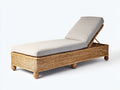 Sonnenliege Rattan 200x75x85 cm - Natur-Beige - verstellbare Gartenliege mit Polster