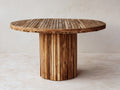 Gartentisch Holz 150x150x76 cm - Natur - Rundes Lamellendesign