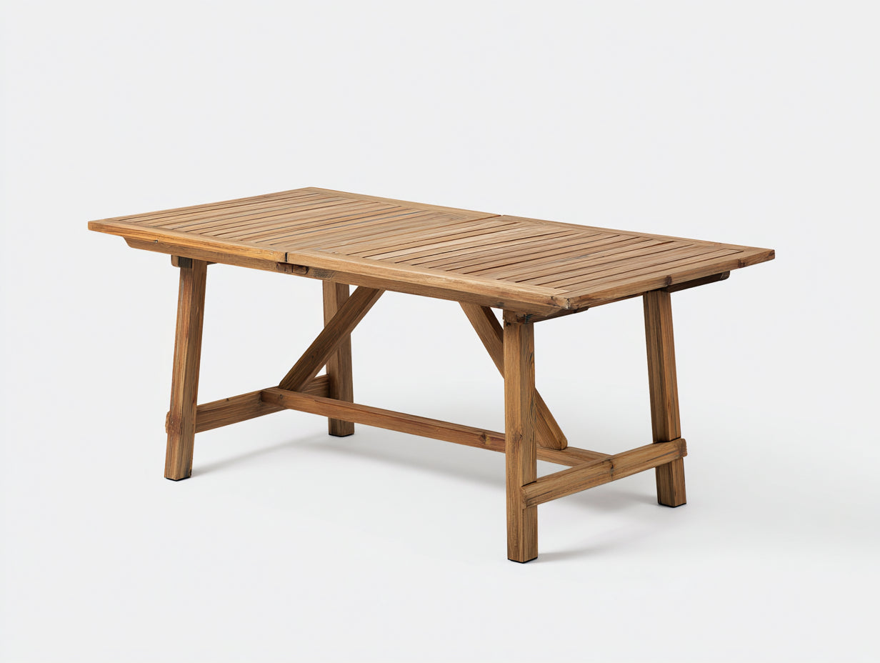 Gartentisch Holz 180x90x75 cm - Braun - rechteckiger Terrassentisch