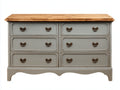 Kommode mit Schubladen Massivholz 140x45x90 cm - Cremeweiß-Natur - Landhausstil mit Stauraum