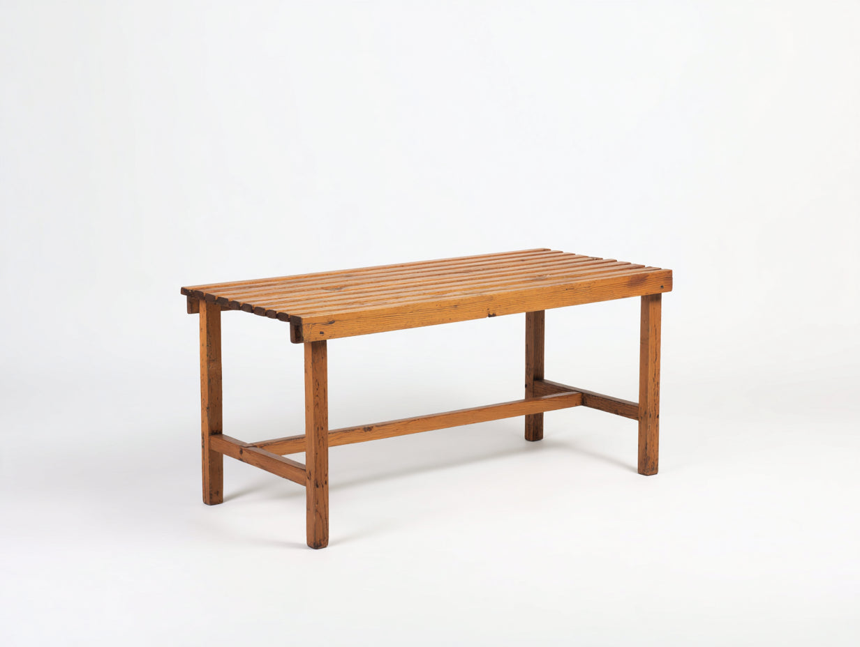 Gartentisch Holz 140x70x75 cm - Braun - rechteckiger Outdoor Tisch mit Lattenplatte