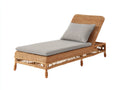Sonnenliege Rattan 195x68x88 cm - Braun Grau - mit verstellbarer Rückenlehne