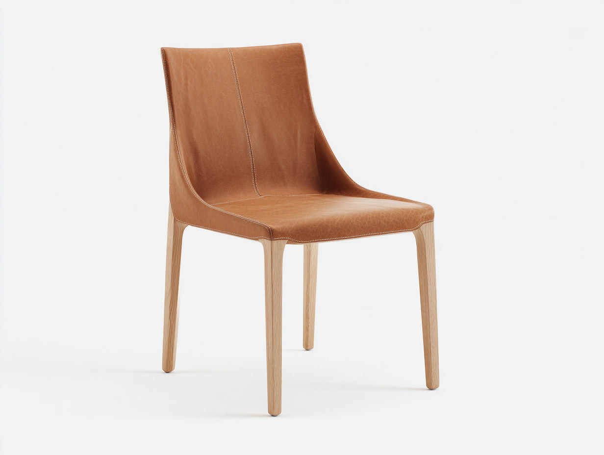 Esszimmerstühle 48x56x88 cm - Kunstleder in Cognac-Natur - gepolsterter Stuhl - moderner Vintage Stil