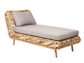 Sonnenliege Rattan 200x75x88 cm - Natur-Grau - moderne Gartenliege mit Polsterauflage