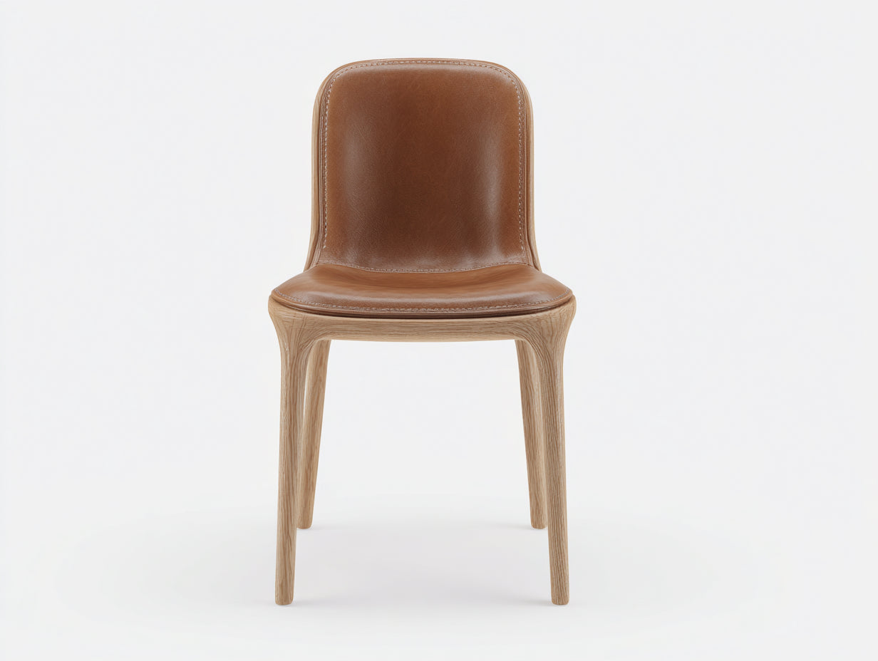 Esszimmerstühle Holz-Kunstleder 47x55x86 cm Natur-Braun - Modernes Esszimmerdesign
