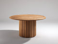 Gartentisch Holz 130x130x76 cm - Natur - Rundes Lamellendesign